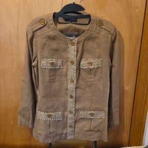 Luisa Spagnoli Vintage Brown Jacket with Button Accents